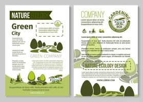 brochura vetorial para jardinagem ecológica da natureza vetor