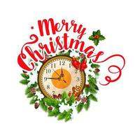 ícone de relógio de vetor de saudação de feliz natal