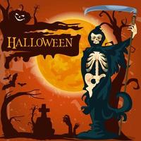 cartaz de horror de vetor de morte de feriado de halloween