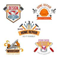 ícones vetoriais de ferramentas de trabalho para reparos domésticos vetor