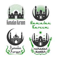 saudações vetoriais definidas para o feriado de ramadan kareem vetor