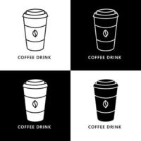 logotipo de bebida de café. ilustração de comida e bebida. símbolo de ícone de xícara de café vetor