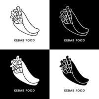 logotipo de comida de kebab. ilustração de comida e bebida. símbolo de ícone de fastfood vetor