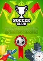cartaz de prêmio vetorial para copa do campeonato de futebol vetor