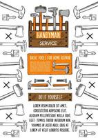 banner de ferramenta de reparo doméstico com caixa de ferramentas vetor