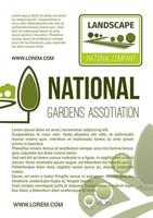 cartaz de vetor de empresa de paisagem de jardim