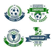 ícone de bola e troféu de futebol para barra de esportes de futebol vetor