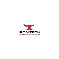 design de sinal de logotipo de tecnologia de ferro vetor