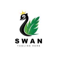 design de logotipo de cisne, ilustração de animal de pato, vetor de modelo de marca da empresa