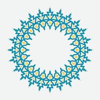 moldura redonda decorativa para design com ornamento floral árabe. quadro de círculo. modelo para cartões, convites, livros, para têxteis, gravura, móveis de madeira, forjamento, etc vetor