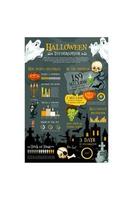 infográfico de férias de halloween com gráfico e gráfico vetor