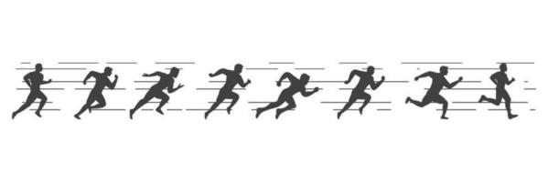 ilustração do ícone do vetor silhueta corrida esporte