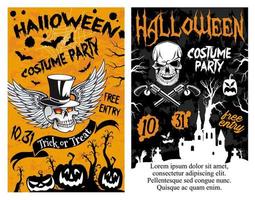 cartaz de noite de doces e travessuras vetor de festa de halloween