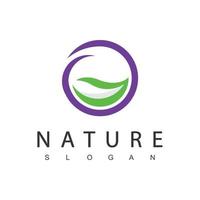 modelo de design de logotipo de natureza, conceito de beleza usando ícone de folha para spa, skincare e cosméticos vetor