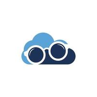 design de logotipo de conceito de forma de nuvem de óculos. vetor de modelo de design de ícone de óculos