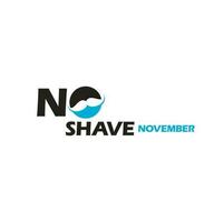 nenhum design de vetor tipográfico barbear novembro. cartaz vetorial ou banner para o evento de novembro de solidariedade social sem barba contra a campanha de câncer de próstata do homem