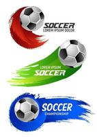 banner de bola de futebol para design de jogo de esporte de futebol vetor