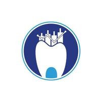 conceito de logotipo de ícone de finanças de dentista. modelo de design de logotipo de vetor de estatística dental.