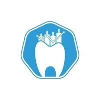 conceito de logotipo de ícone de finanças de dentista. modelo de design de logotipo de vetor de estatística dental.