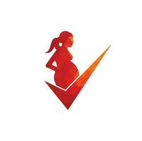 verifique o design do logotipo da gravidez. vetor de design de modelo de símbolo de logotipo grávida.