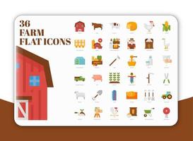 36 ícones de estilo simples de fazenda