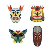conjunto de máscaras de carnaval vetor