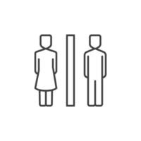 wc ícone linear. vetor símbolo de contorno de banheiro de mulher e homem
