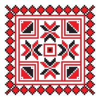 padrões geométricos de mandala de ornamento étnico na cor vermelha vetor