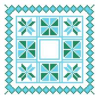 padrões geométricos de mandala de ornamento étnico nas cores azuis e verdes vetor