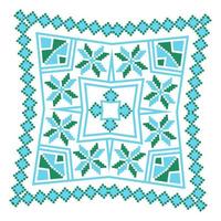 padrões geométricos de mandala de ornamento étnico nas cores azuis e verdes vetor