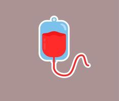 conceito de adesivo plano de design de objeto de doador de sangue vetor