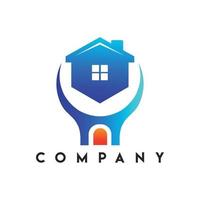 logotipo de renovação de reparo em casa, logotipo de construção vetor