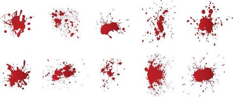 uma coleção de manchas de sangue para composições e texturas de obras de arte vetor