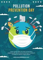 folheto do dia nacional de prevenção da poluição ilustração de modelos desenhados à mão de desenhos animados planos vetor