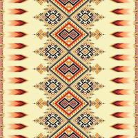 design tradicional padrão geométrico étnico oriental ikat sem costura para fundo, tapete, papel de parede, roupas, embrulho, batik, tecido, padrão colorido, ilustração vetorial. estilo de bordado. vetor