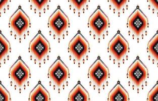 padrão de ikat colorido, estilo de arte sem costura oriental étnico ikat. design para fundo, tapete, papel de parede, roupas, embrulho, batik, tecido, pano de fundo, sarongue e ilustração vetorial. estilo de bordado vetor