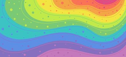 conceito de cor de arco-íris ondulado plano vetor
