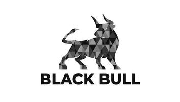 modelo de design de logotipo de monograma minimalista criativo moderno touro preto criativo vetor