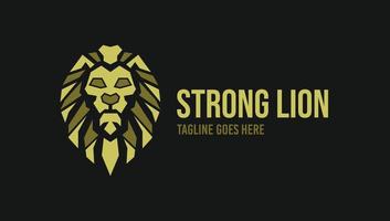 modelo de design de logotipo de marca de luxo dourado criativo moderno leão forte vetor