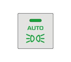 botão de fixação das luzes diurnas automáticas do automóvel. configurações do farol do carro. ilustração de esboço de carro moderno. ícone de linha editável. vetor