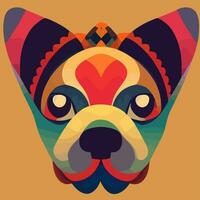 gráfico de ilustração vetorial de cão colorido em estilo tribal isolado bom para logotipo, ícone, mascote, imprimir ou personalizar seu design vetor