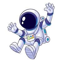 desenho animado garotinho vestindo fantasia de astronauta vetor