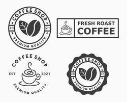 modelo de design de logotipo de cafeteria. eco, bio, logotipo de conceito natural, vetor de ilustração de café