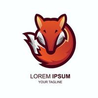 vetor de design de logotipo de mascote printfox. ilustração de raposa