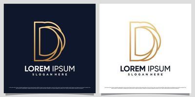 modelo de design de logotipo monograma letra d com estilo de arte de linha e elemento criativo vetor