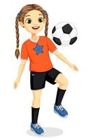 jovem jogadora de futebol