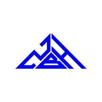 design criativo do logotipo da letra zbh com gráfico vetorial, logotipo simples e moderno zbh em forma de triângulo. vetor