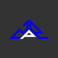 design criativo do logotipo da carta zpp com gráfico vetorial, logotipo simples e moderno zpp em forma de triângulo. vetor