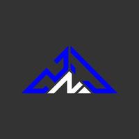 design criativo do logotipo da letra znj com gráfico vetorial, logotipo simples e moderno znj em forma de triângulo. vetor