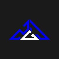 design criativo do logotipo da letra zgj com gráfico vetorial, logotipo simples e moderno zgj em forma de triângulo. vetor